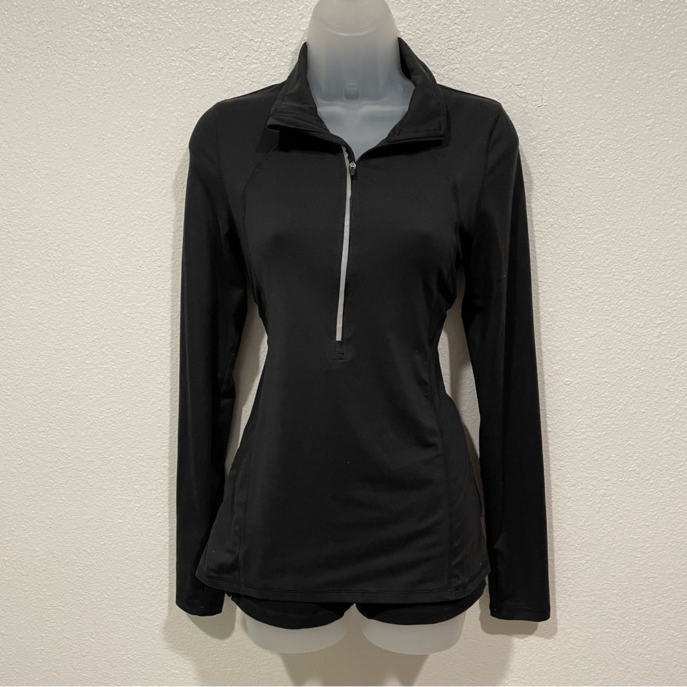 champion black athletic workout yoga gym running quarter zip up pullover sweater